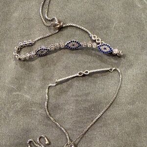 Elegant Silver and Blue Bracelet